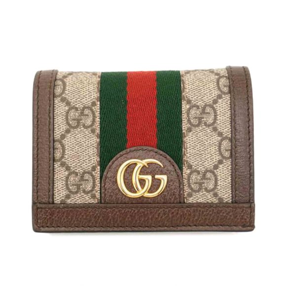 Gucci Handbags - GUCCI GG Supreme Bi-Fold Wallet Ophidia Wallet Brown